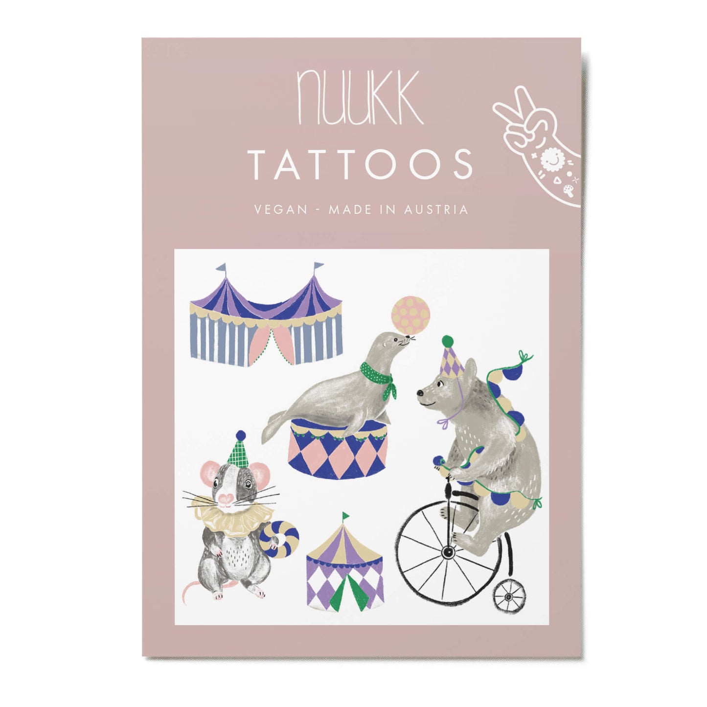 Nuukk – Kindertattoos „Zirkus“, vegan & dermatologisch getestet