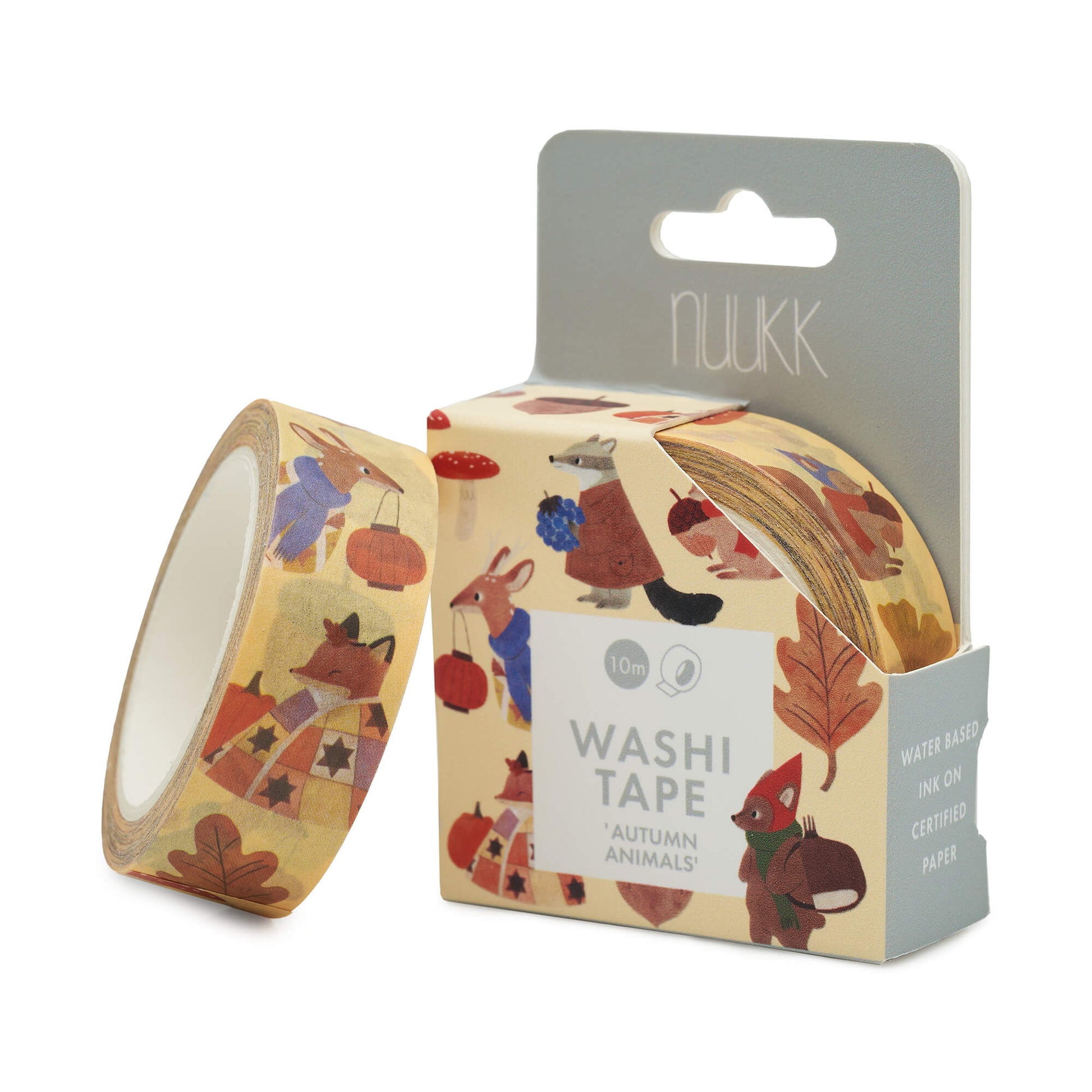Nuukk – Washi Tape „Waldbewohner“ aus zertifiziertem Reispapier