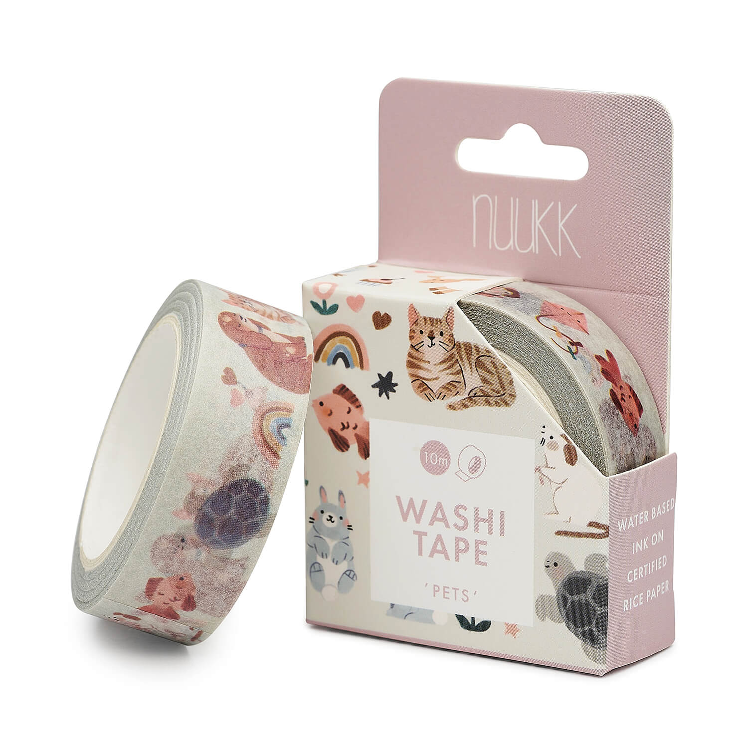 Nuukk – Washi Tape „Haustiere“ aus zertifiziertem Reispapier