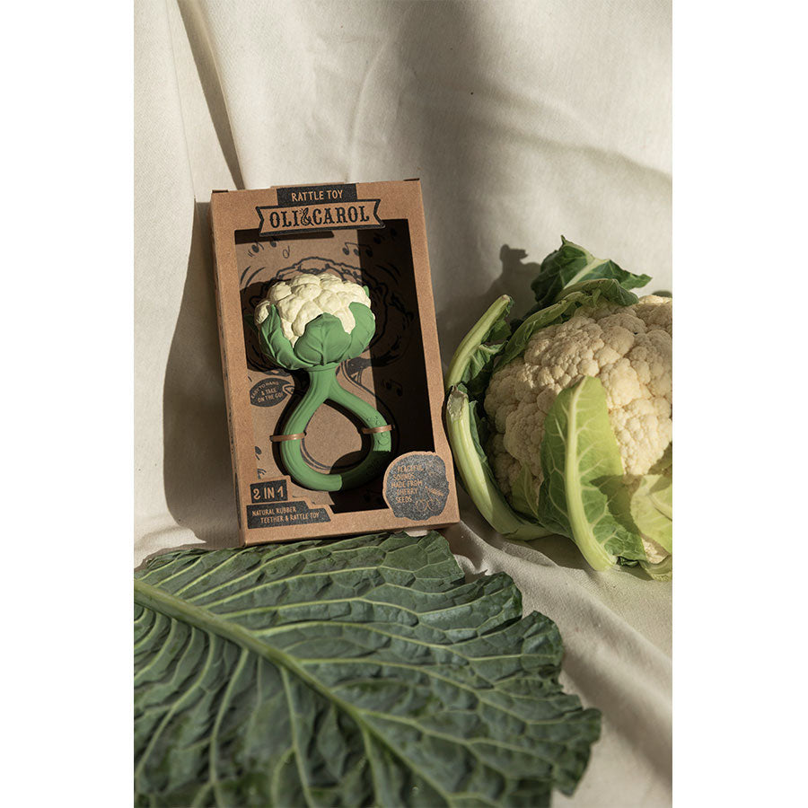 Oli & Carol - Beißring & Rassel "Cauliflower" aus Naturkautschuk