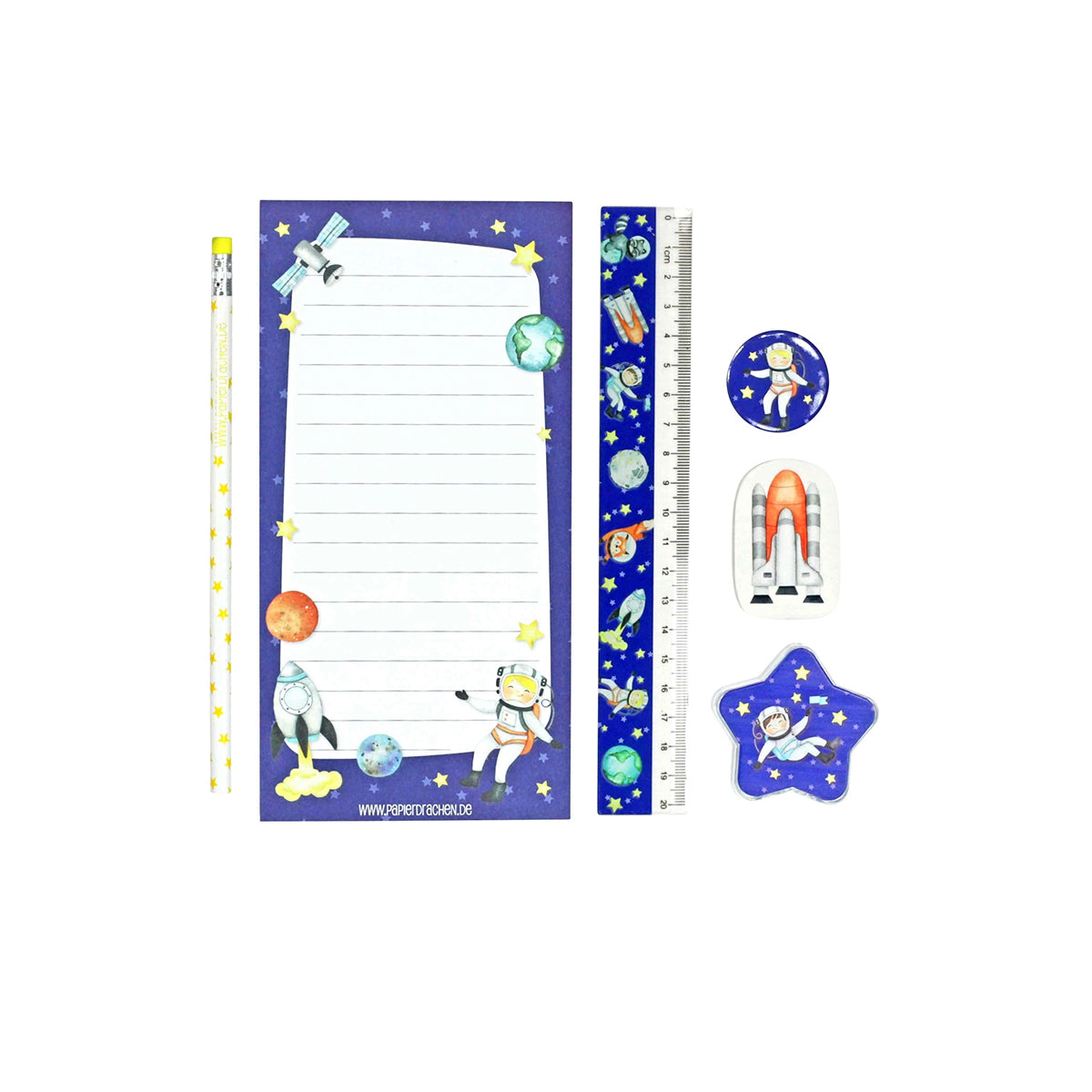 Papierdrachen - Schreibset Schule Astronaut Set 5