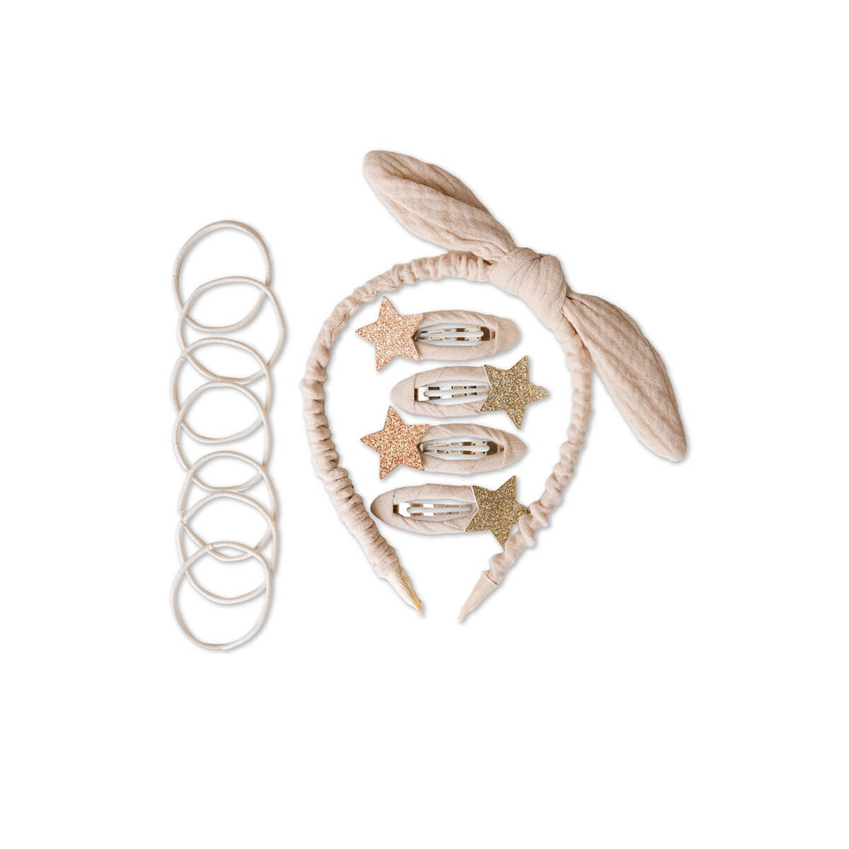 Papierdrachen - Musselin Haar-Accessoires Set - Beige
