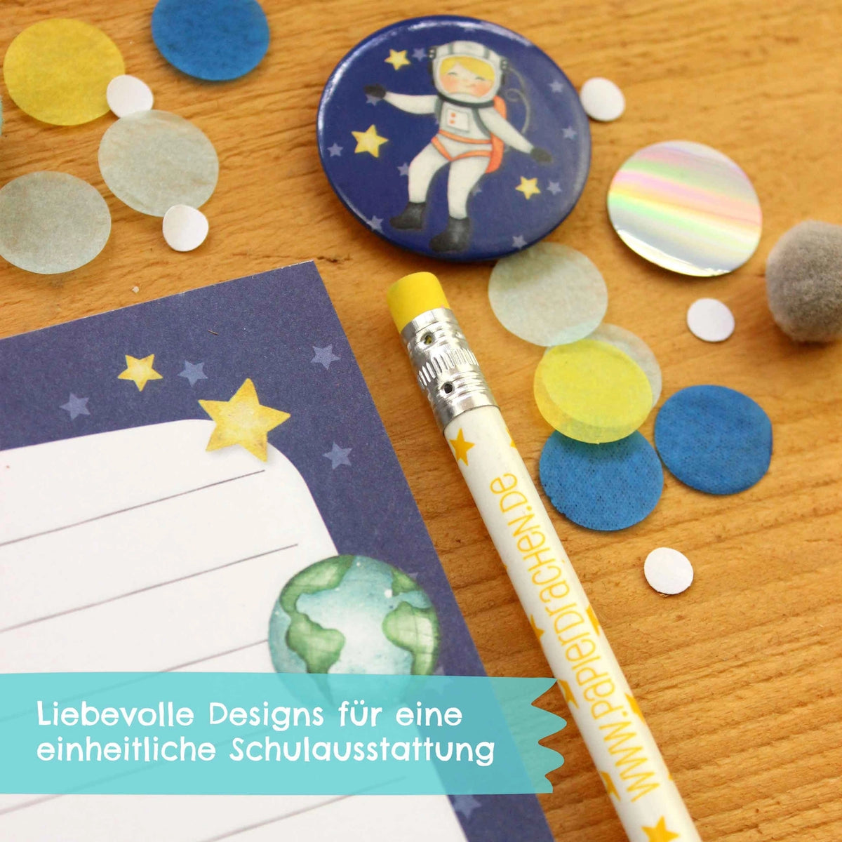 Papierdrachen - Schreibset Schule Astronaut Set 5