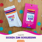 Papierdrachen - Socken zur Einschulung - pink - Endlich bin ich ein Schulkind