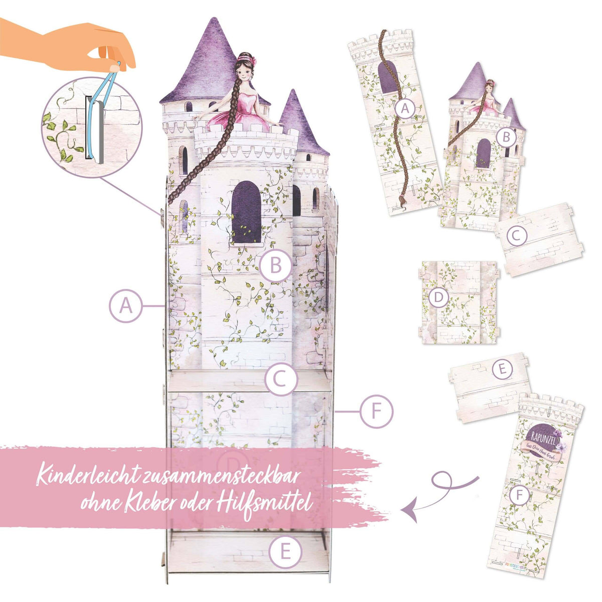 Papierdrachen - Adventskalender Bastelset - Rapunzels Turm