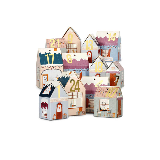 Papierdrachen – Adventskalender Weihnachtsdorf Bunt