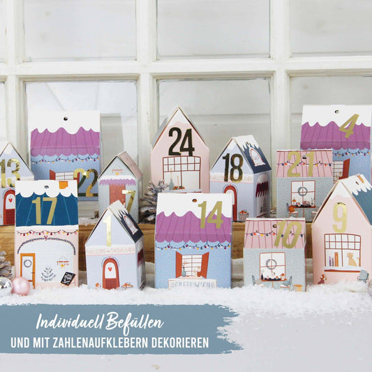 Papierdrachen – Adventskalender Weihnachtsdorf Bunt