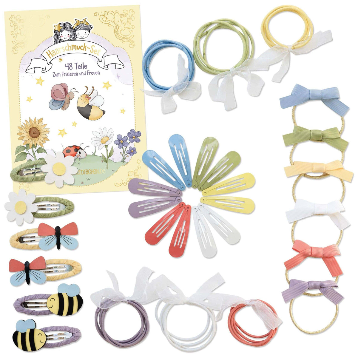 Papierdrachen - Haarschmuck-Set - Frühling