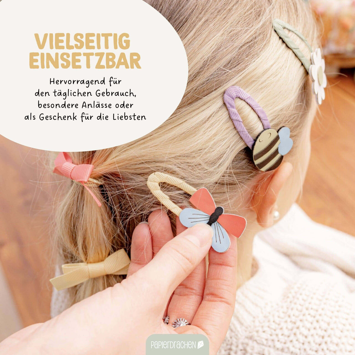 Papierdrachen - Haarschmuck-Set - Frühling