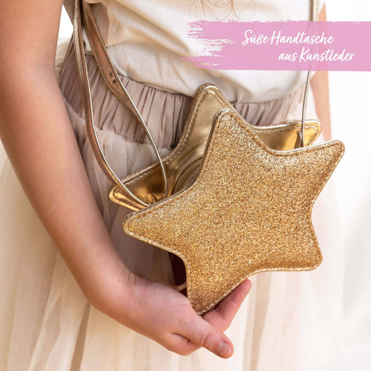 Papierdrachen - Kinderhandtasche - Stern Gold glitter
