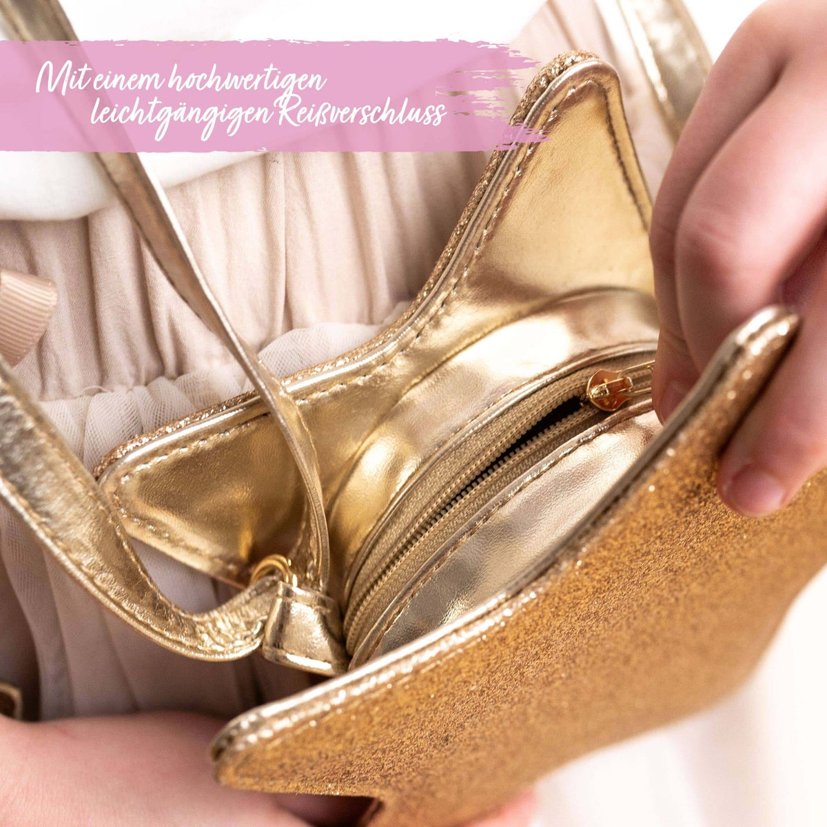Papierdrachen - Kinderhandtasche - Stern Gold glitter