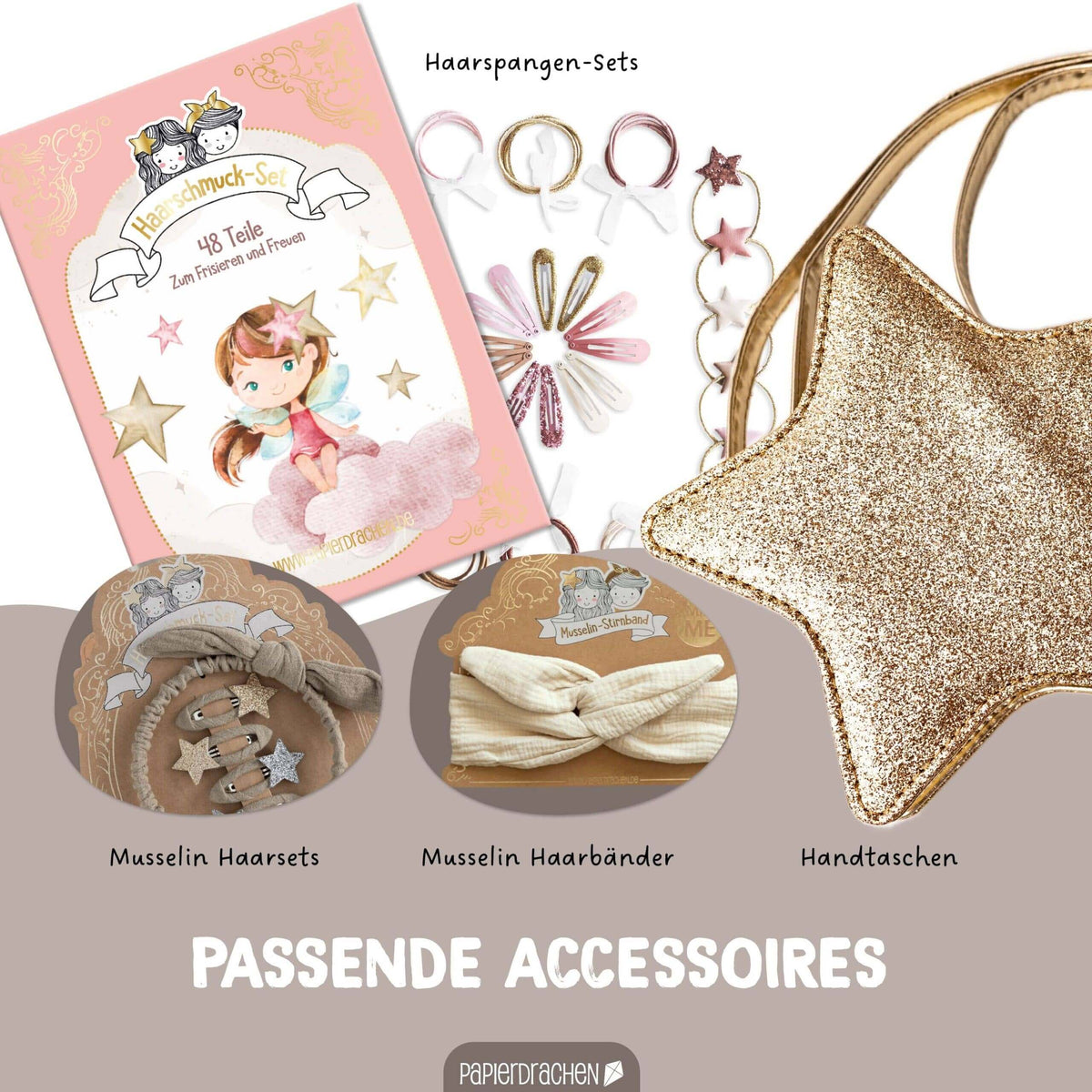 Papierdrachen - Tüll Rock mit Glitzer - beige
