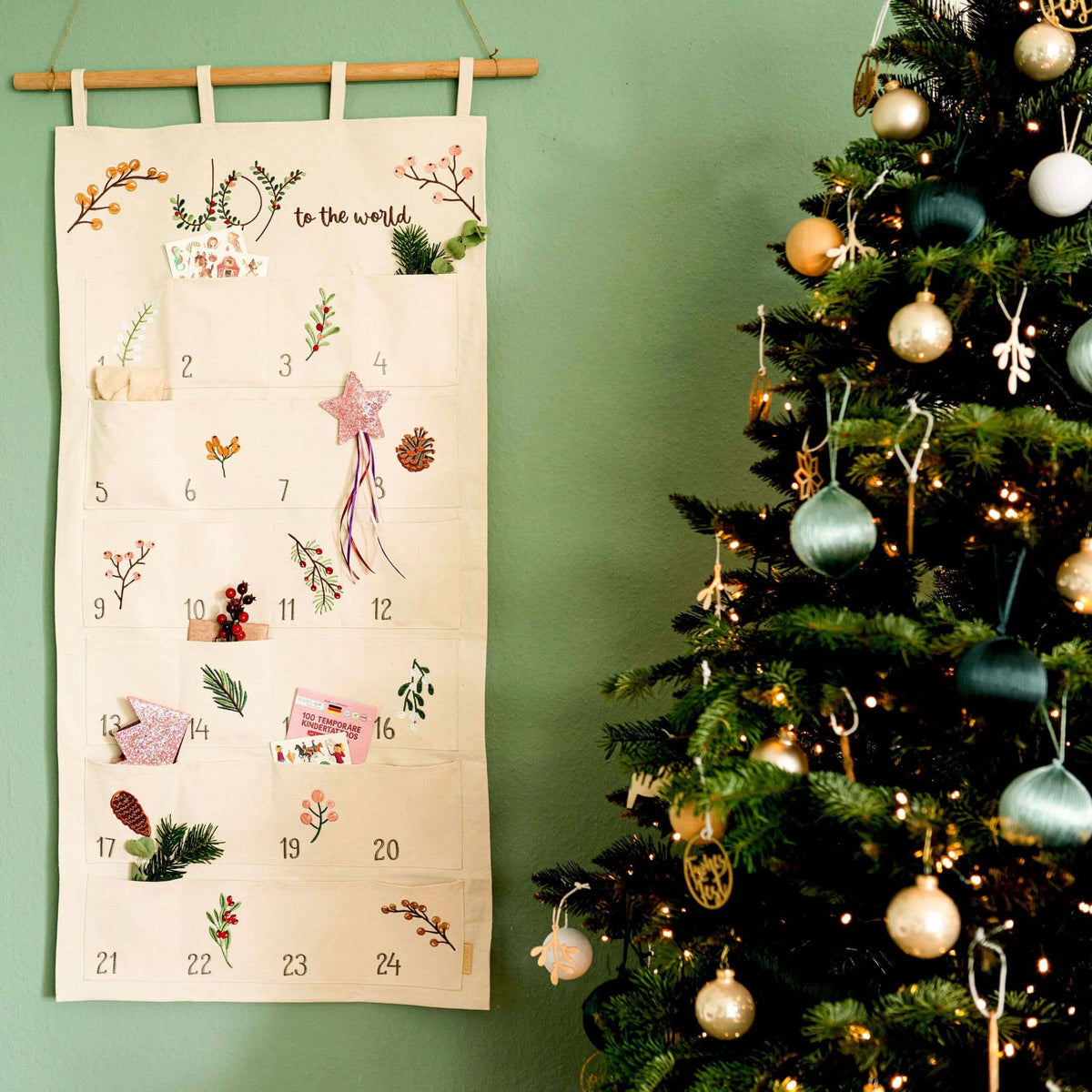Papierdrachen - Wiederverwendbarer Wand-Adventskalender - Joy