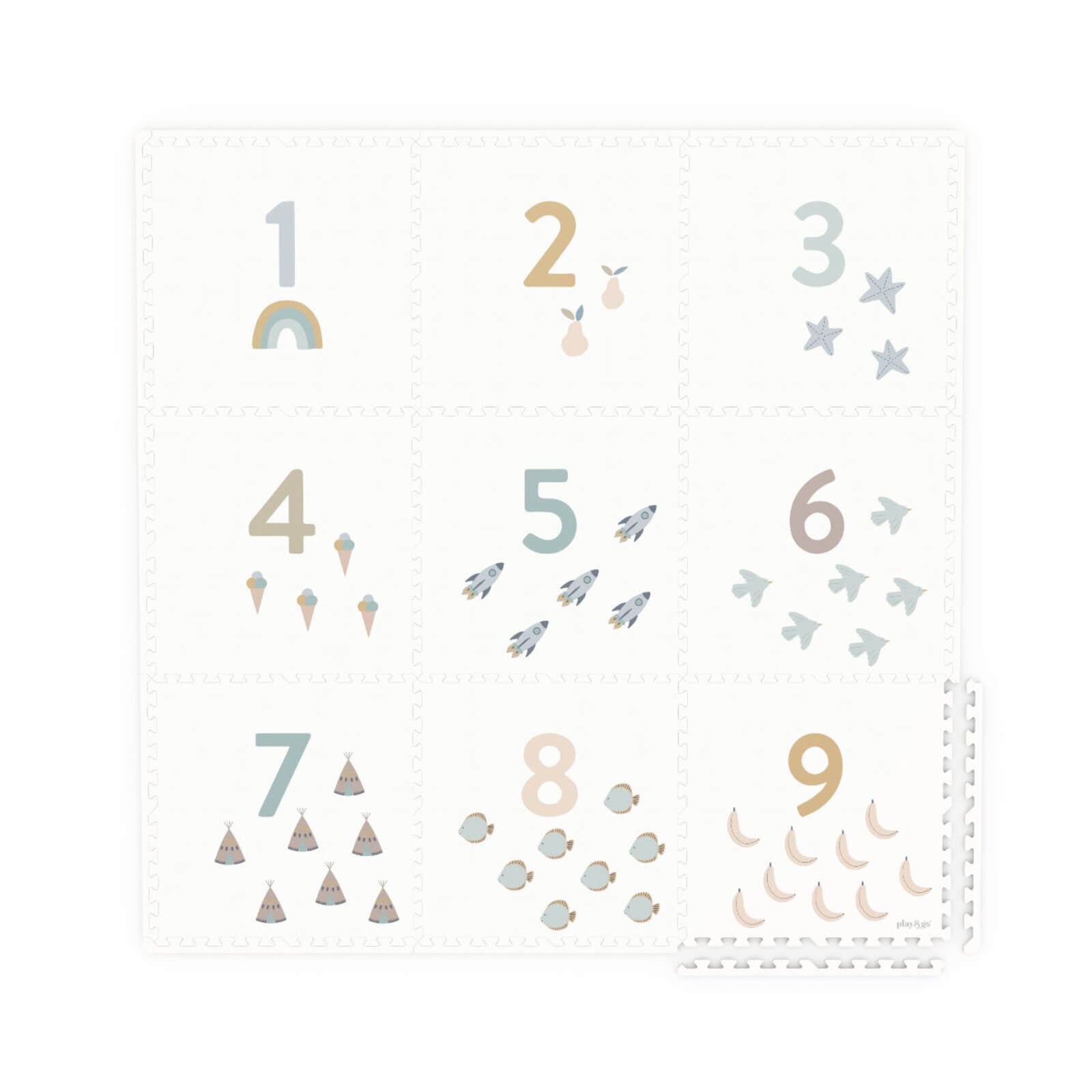 Play & Go – Puzzlematte "Eevaa" Zahlen Wendbar 180x180cm
