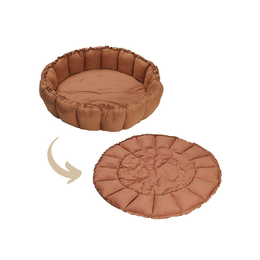 Play & Go – Bio Babynest & Spielmatte "Bloom" Braun