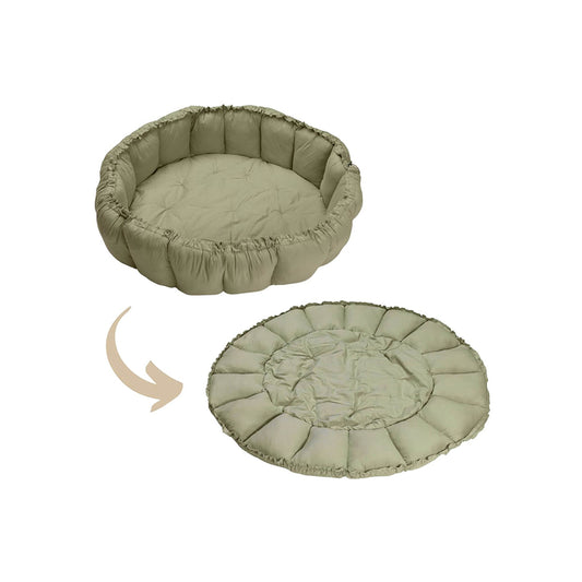 Play & Go – Bio Babynest & Spielmatte "Bloom" Grün