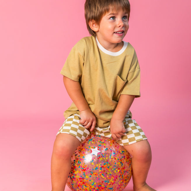Ratatam – Hüpfball „Confetti“ 40 cm für Kinder, handgefertigt