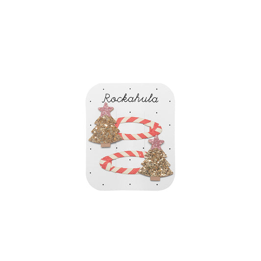 Rockahula - Haarspangen "Stripy Christmas Tree", 2er Set