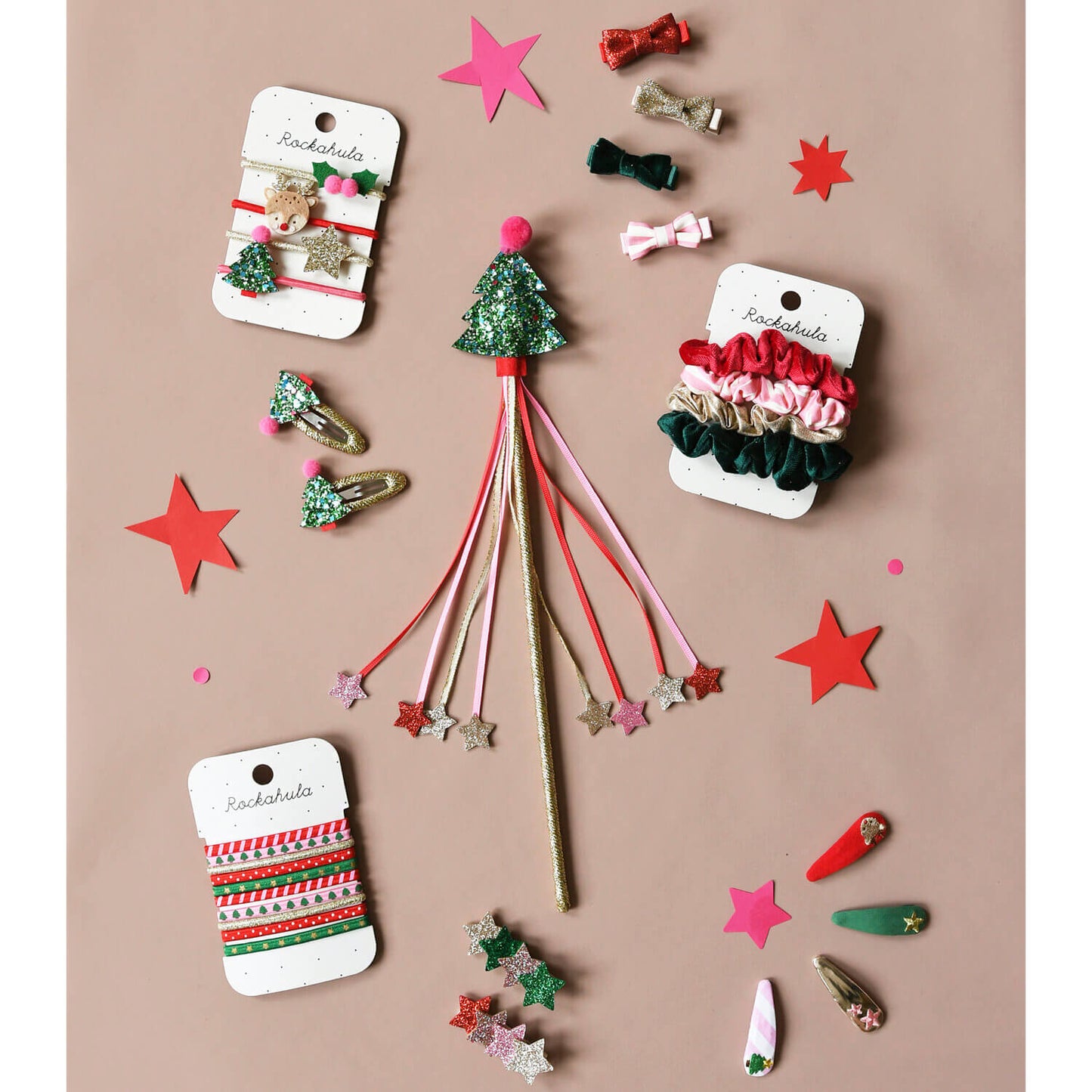 Rockahula - Haarspangen "Christmas Tree Glitter", 2er Set