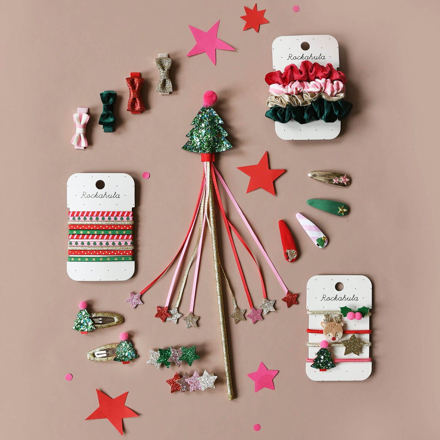 Rockahula - Haarspangen "Christmas Tree Glitter", 2er Set