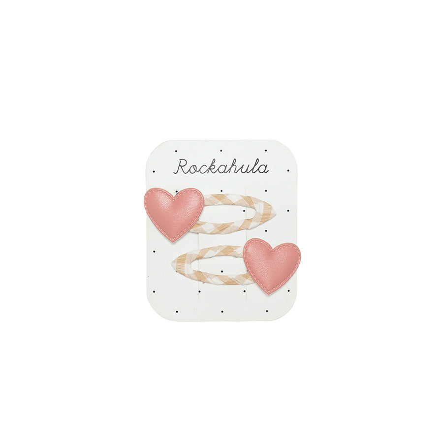 Rockahula - Haarspangen "Gingham Heart", 2er Set