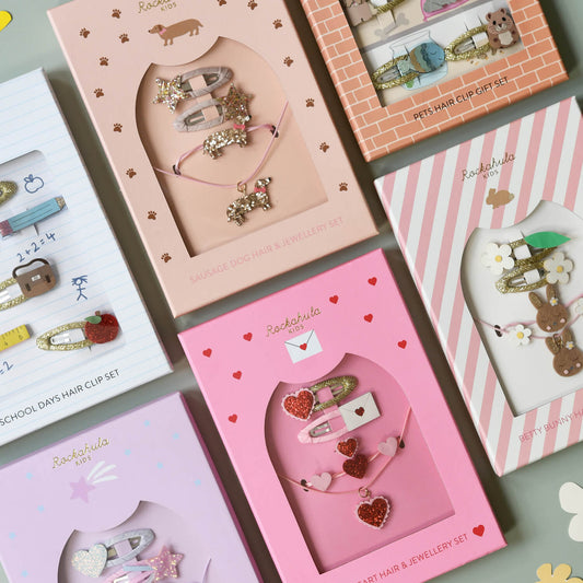 HAAR & SCHMUCK SET LOVE HEARTS