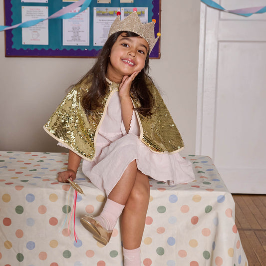 Rockahula Geburtstagskrone - Kinderkrone "Gold Sequin Pom Pom"