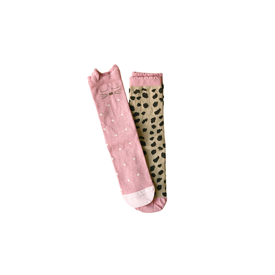 Rockahula - Socken für Kinder "Clara Cat Leopard", 2er Pack, Bio-Baumwolle