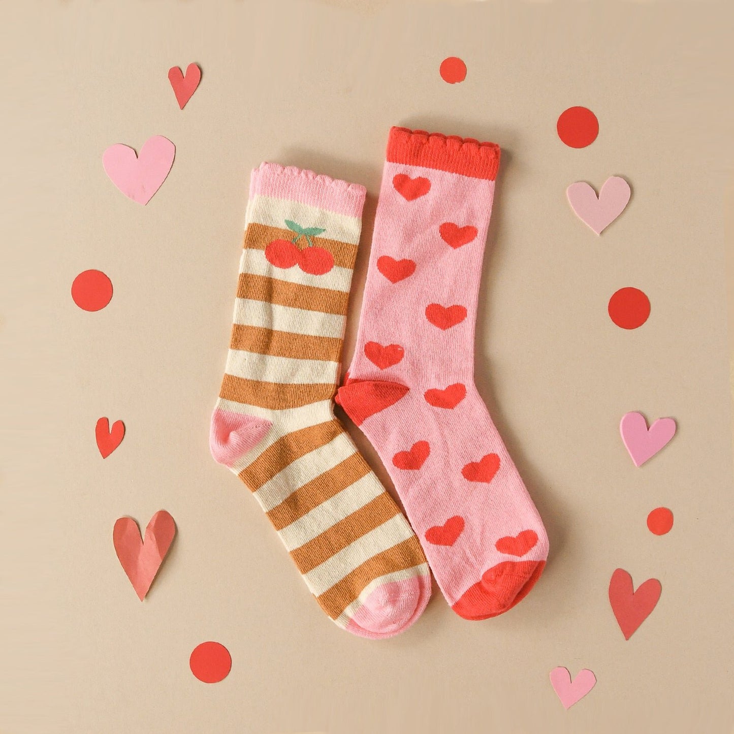 Rockahula - Socken für Kinder "Stripy Cherry", 2er Pack, Bio-Baumwolle