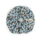 HAARGUMMI SCRUNCHIE LEOPARD SKY BLUE