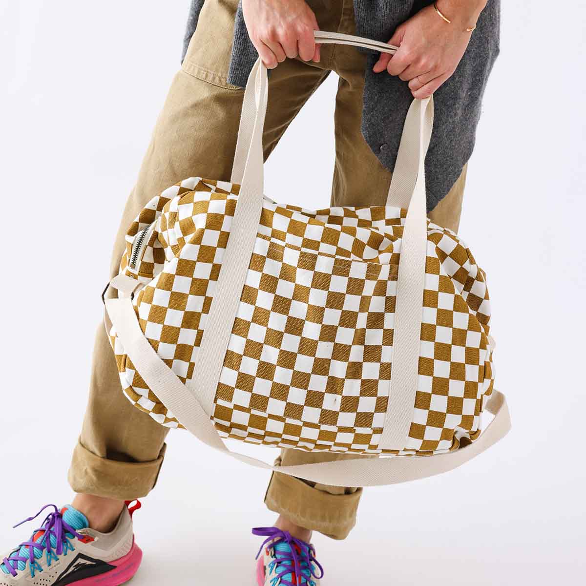 WICKELTASCHE RAPHAEL CHECK CARAMEL