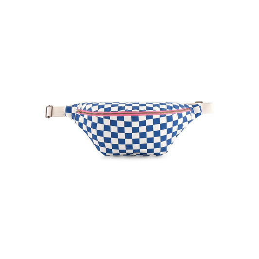 Rose in April - Bauchtasche / Gürteltasche "Check Greek Blue"