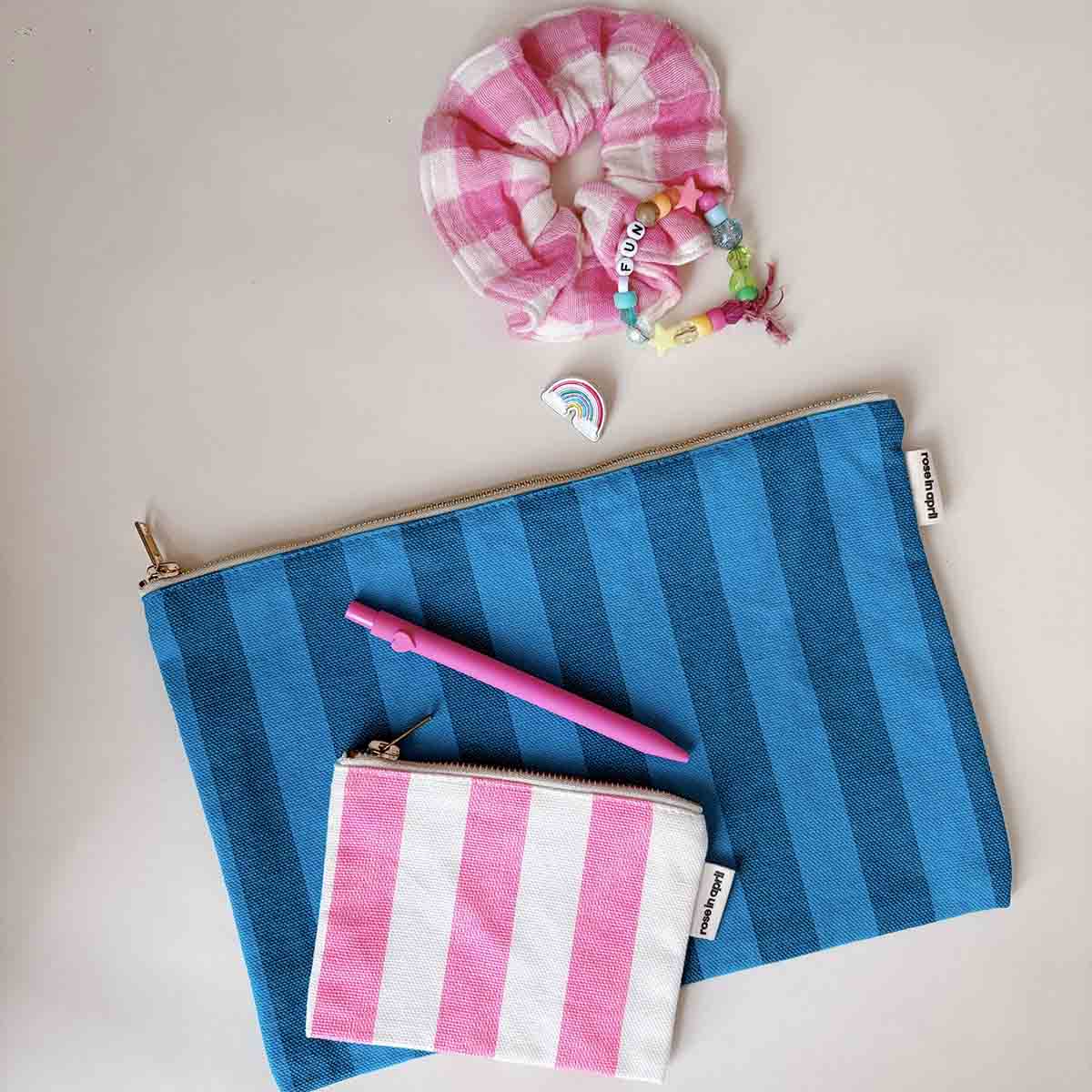 Rose in April - Haargummi "Scrunchie Gingham Neon Pink"