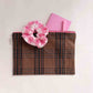 Rose in April - Haargummi "Scrunchie Gingham Neon Pink"