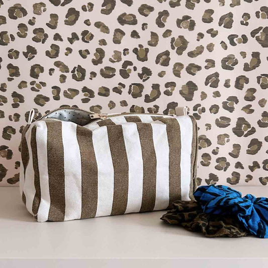 Rose in April - Kosmetiktasche / Kulturbeutel "Stripes Olive"