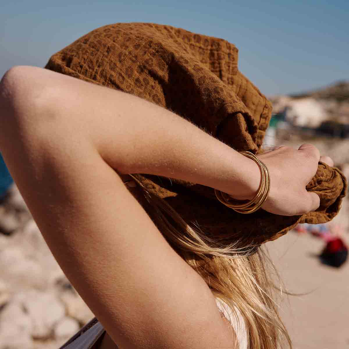 Rose in April - Mulltuch "Leopard Cumin", 70 x 70 und 100 x 100 cm