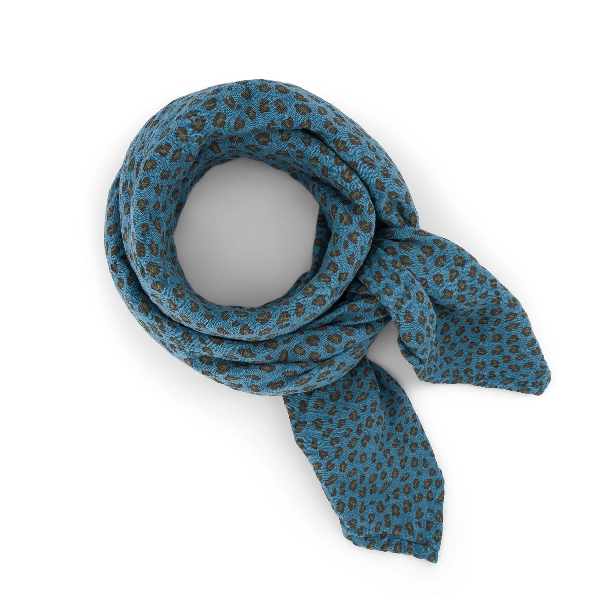 Rose in April - Mulltuch "Leopard Blue", 70 x 70 cm und 100 x 100 cm