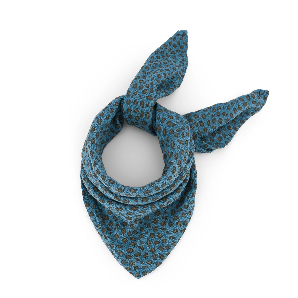 Rose in April - Mulltuch "Leopard Blue", 70 x 70 cm und 100 x 100 cm