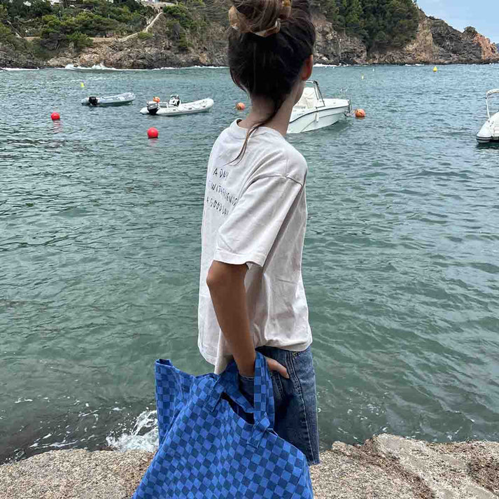 Rose in April - Tasche / Strandtasche / Shopper "Check Greek Blue"