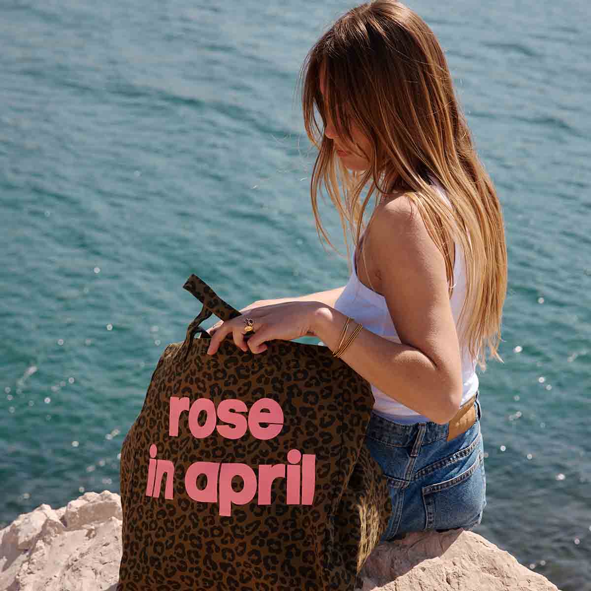 Rose in April - Tasche / Strandtasche / Shopper "Graou Olive" mit Logo