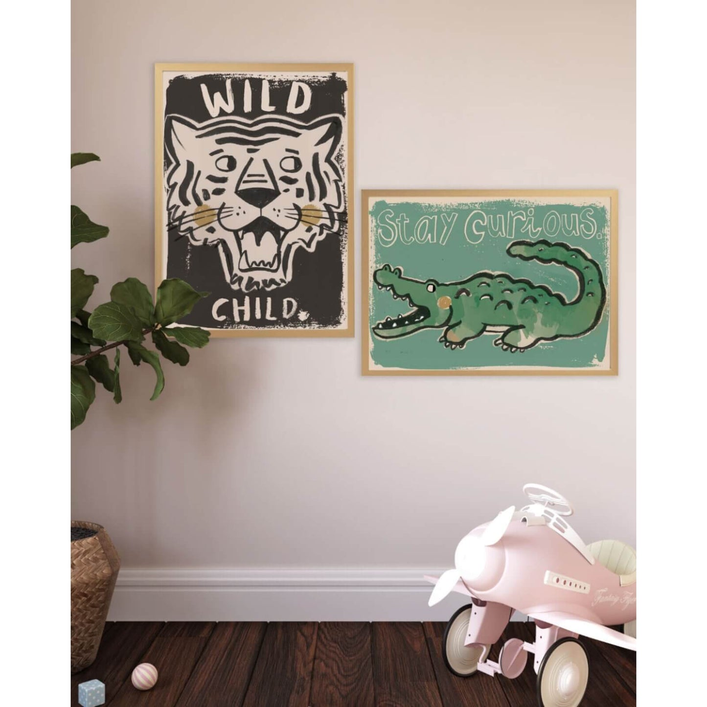 Studio Loco - Poster "Tiger Wild Child" Schwarz 50x70cm