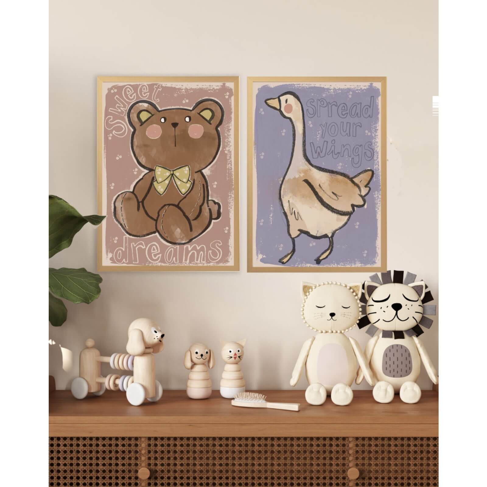 Studio Loco - Poster "Ente Spread Your Wings" Lila 50x70cm