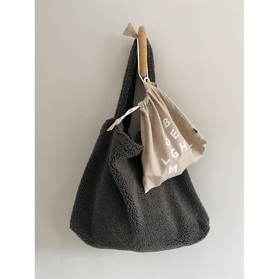 Studio Noos - Mom Bag "Dark Grey Teddy" - Wickeltasche, Shopper