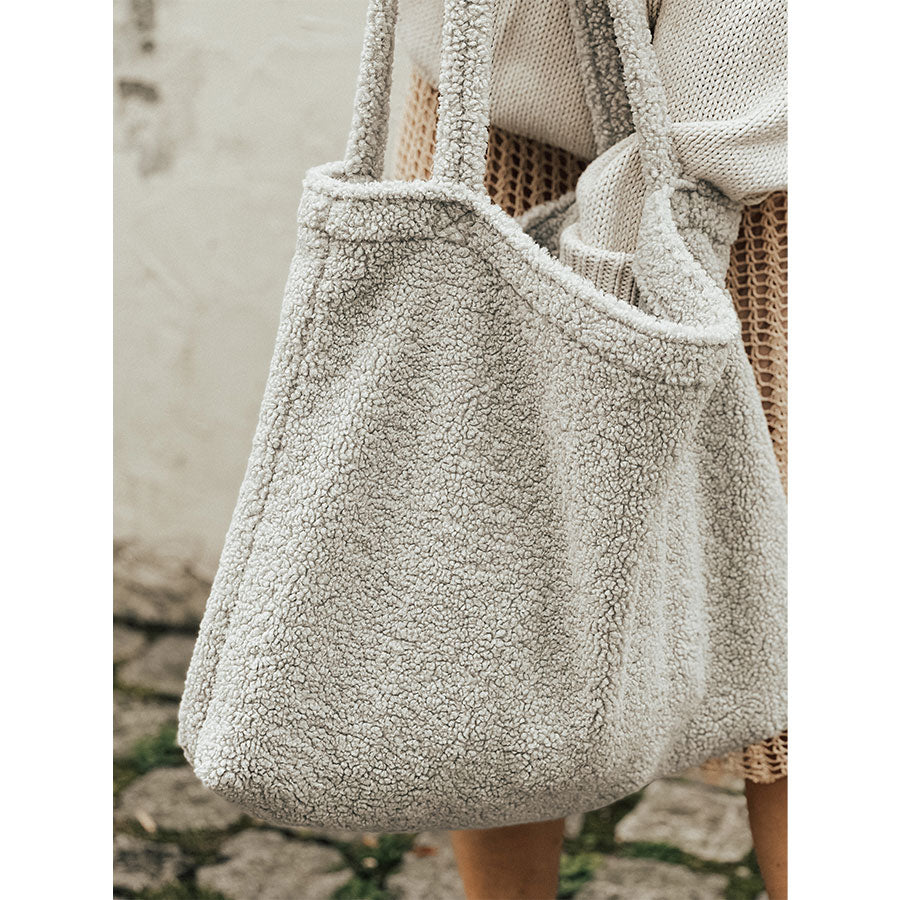 Studio Noos - Mom Bag "Light Grey Teddy" - Wickeltasche, Shopper