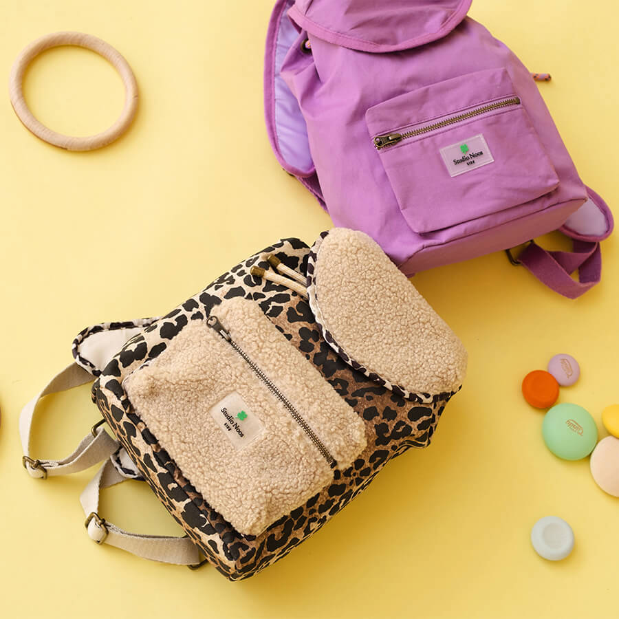 Studio Noos - Rucksack Midi "Teddy Leopard" für Kinder, ab 6 Jahren