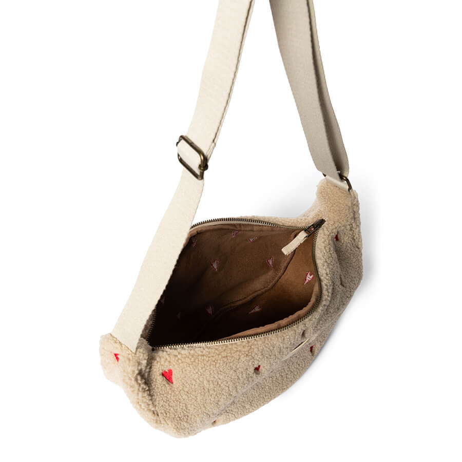 Studio Noos - Tasche "Adult Fanny Pack Teddy Ecru Hearts", Bauchtasche