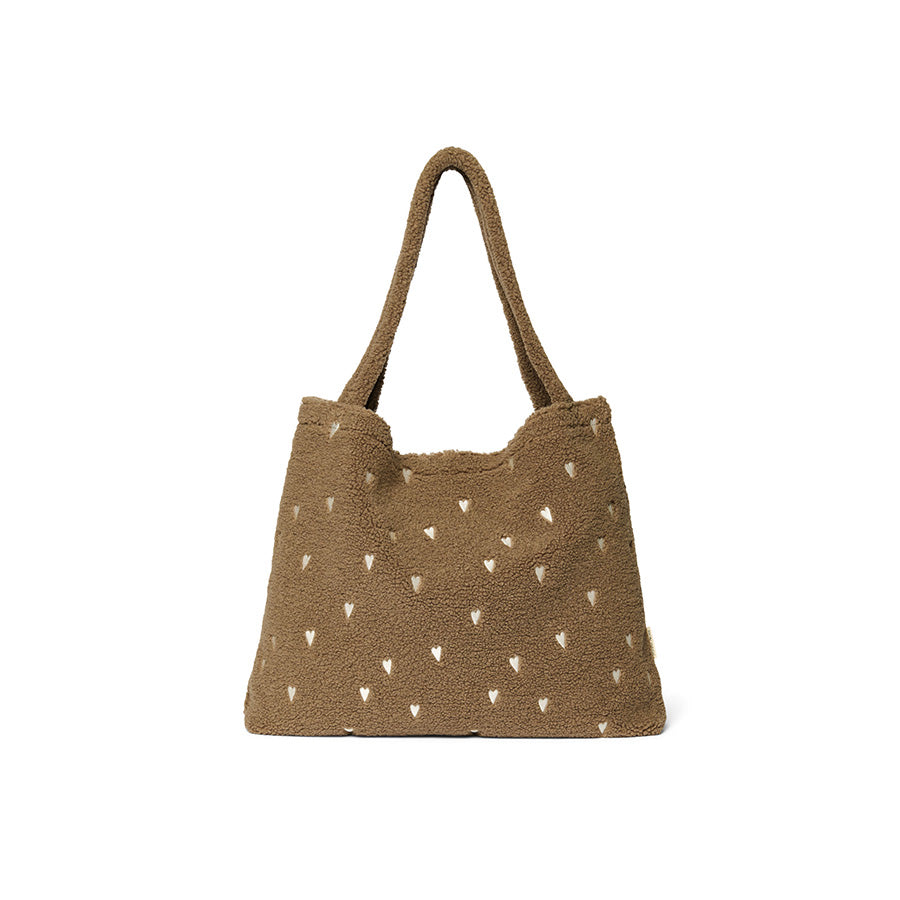 Studio Noos - Mom Bag "Teddy Brown Hearts" - Wickeltasche, Shopper