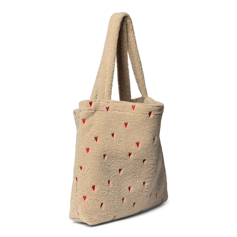 Studio Noos - Mom Bag "Teddy Ecru Hearts" - Wickeltasche, Shopper