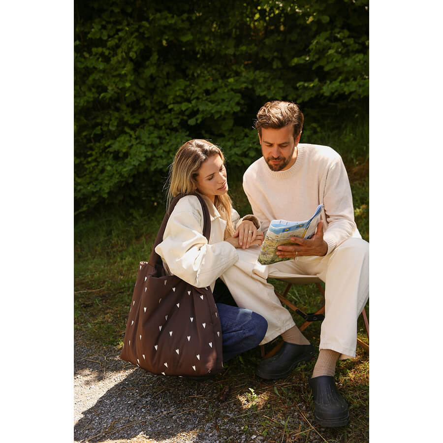 Studio Noos - Mom Bag "Puffy Brown Heart" - Wickeltasche, Shopper