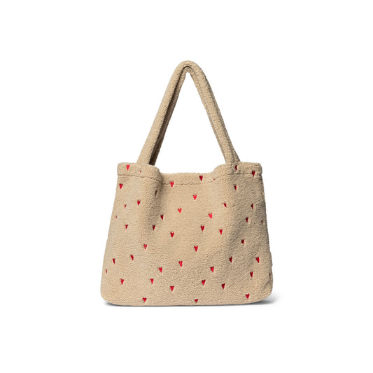 Studio Noos - Mom Bag "Teddy Ecru Hearts" - Wickeltasche, Shopper